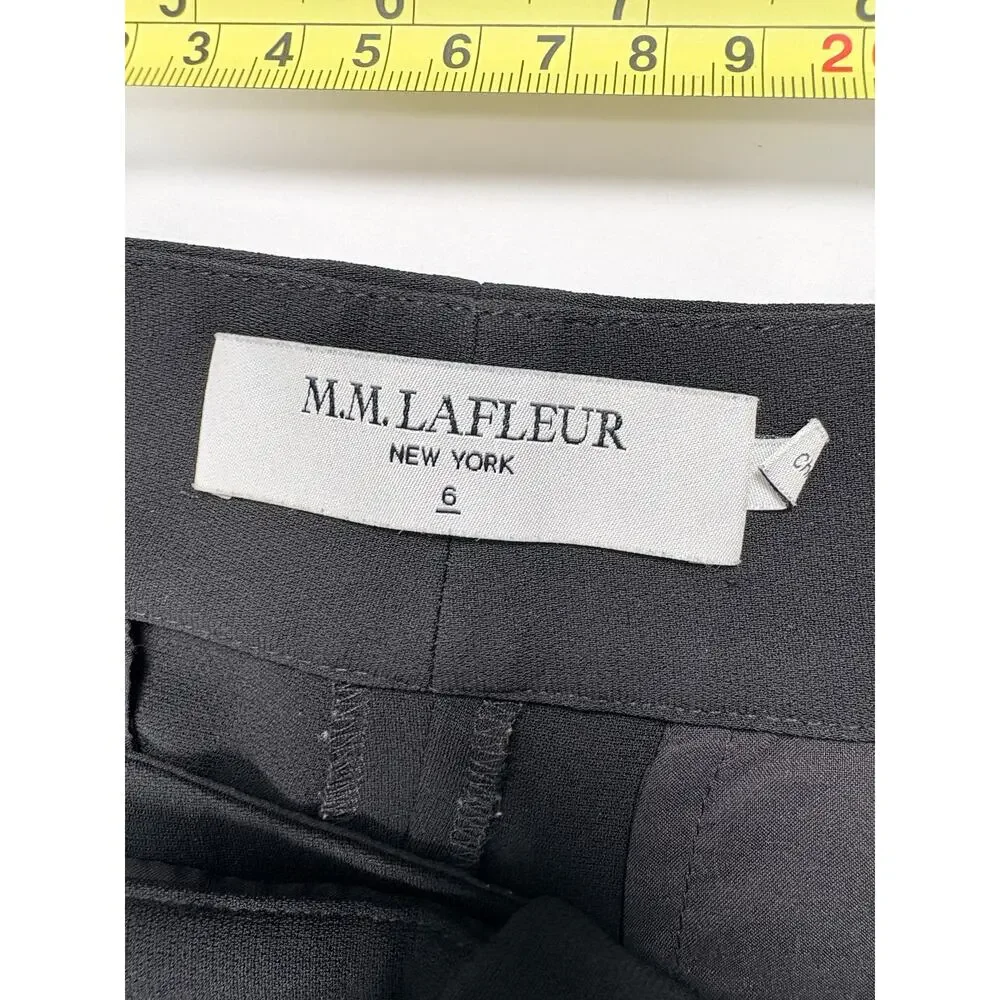 M.M.LaFleur Black Wide Leg Crop Pants Culottes Japanese Triacetate Minimalist 6 - Picture 4 of 12